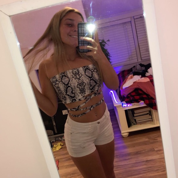 Tops - snakeskin wrap around tube top